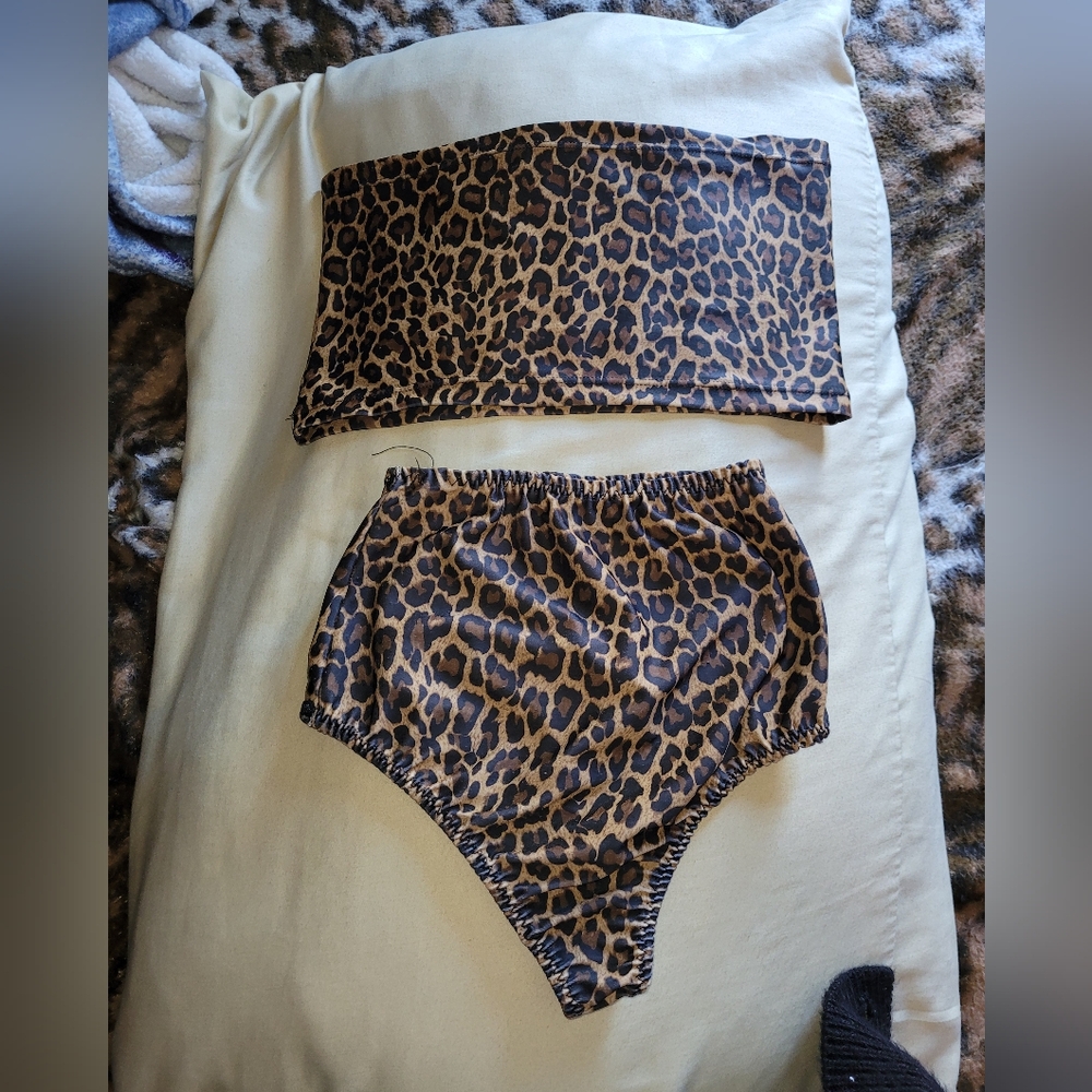 Leopard print bathing suit